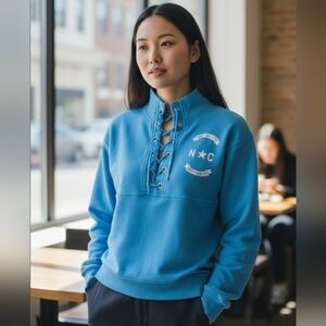 BOXERCRAFT | NORTH CAROLINA CUSTOMIZED LACE FRONT MOCK NECK PULLOVER - N…